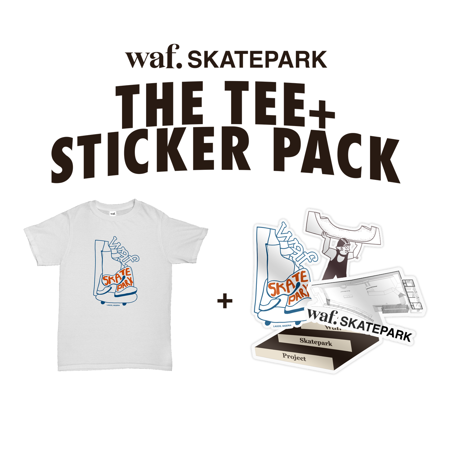 waf. Skatepark The Tee + Sticker Pack